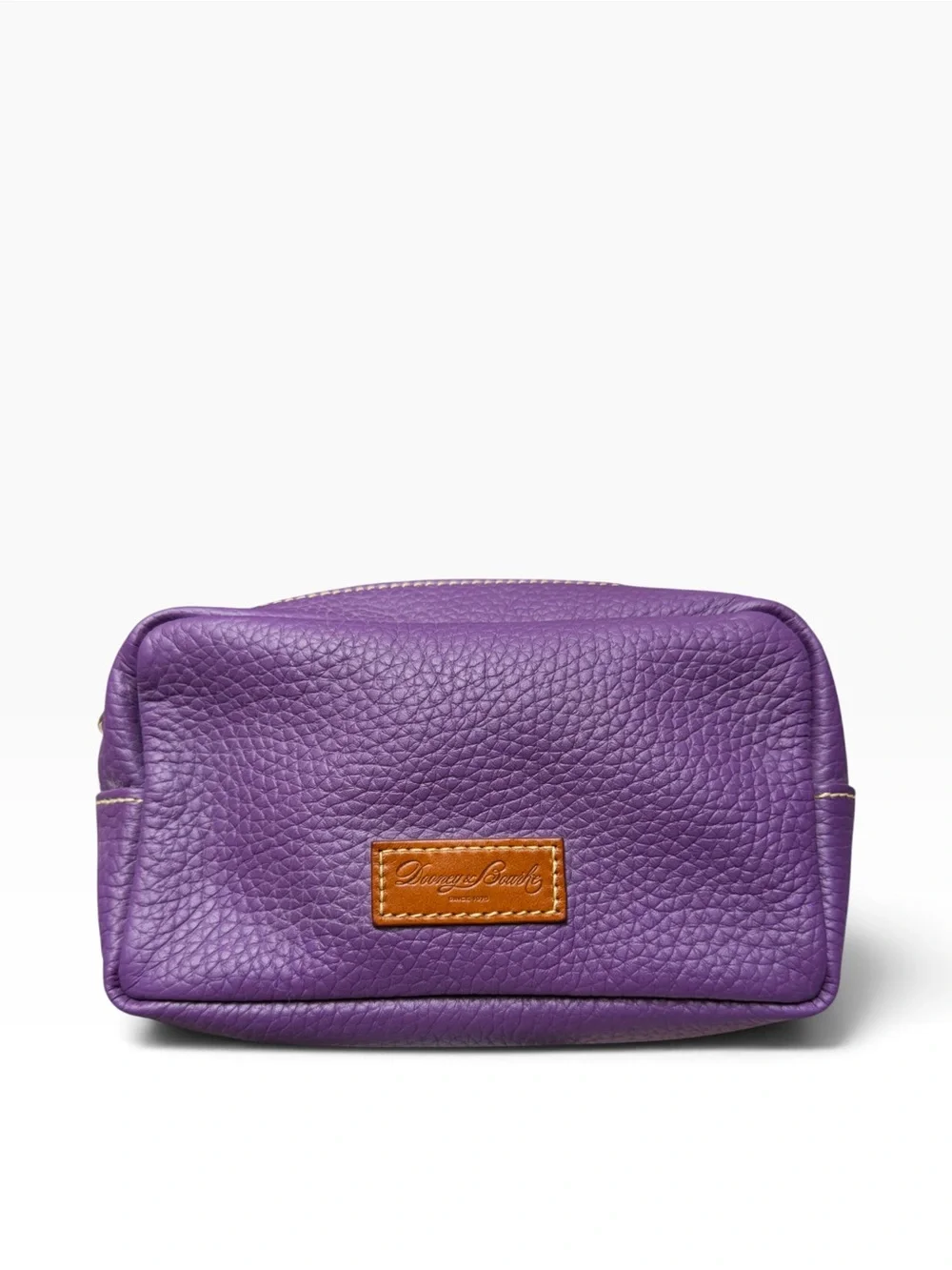 Dooney & Bourke Purple Pebbled Leather Cosmetic Makeup Bag Pouch